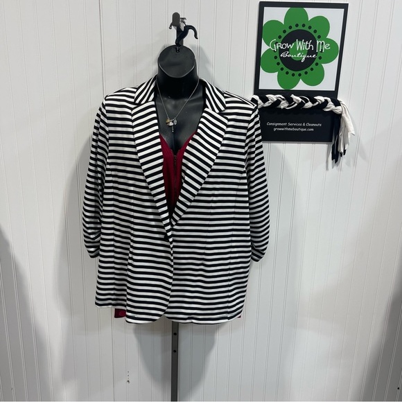Style & Co Black and White Striped Blazer plus size 3X - Picture 1 of 8